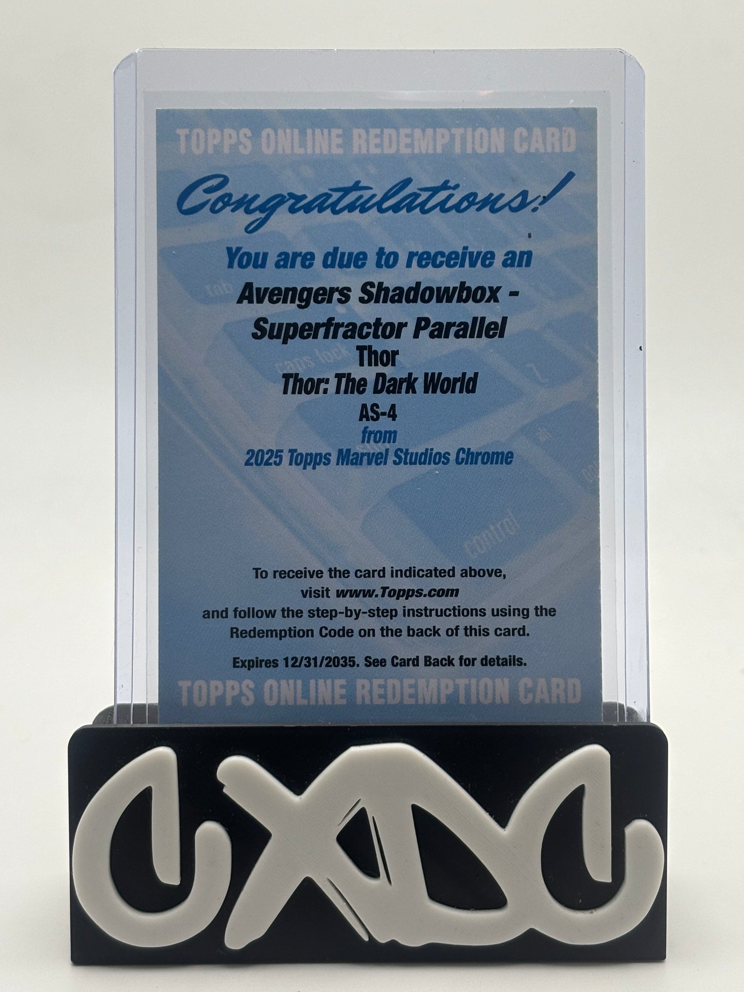 2025 Topps Marvel Studios Chrome Thor Superfractor Shadowbox Redemption Pair 1/1