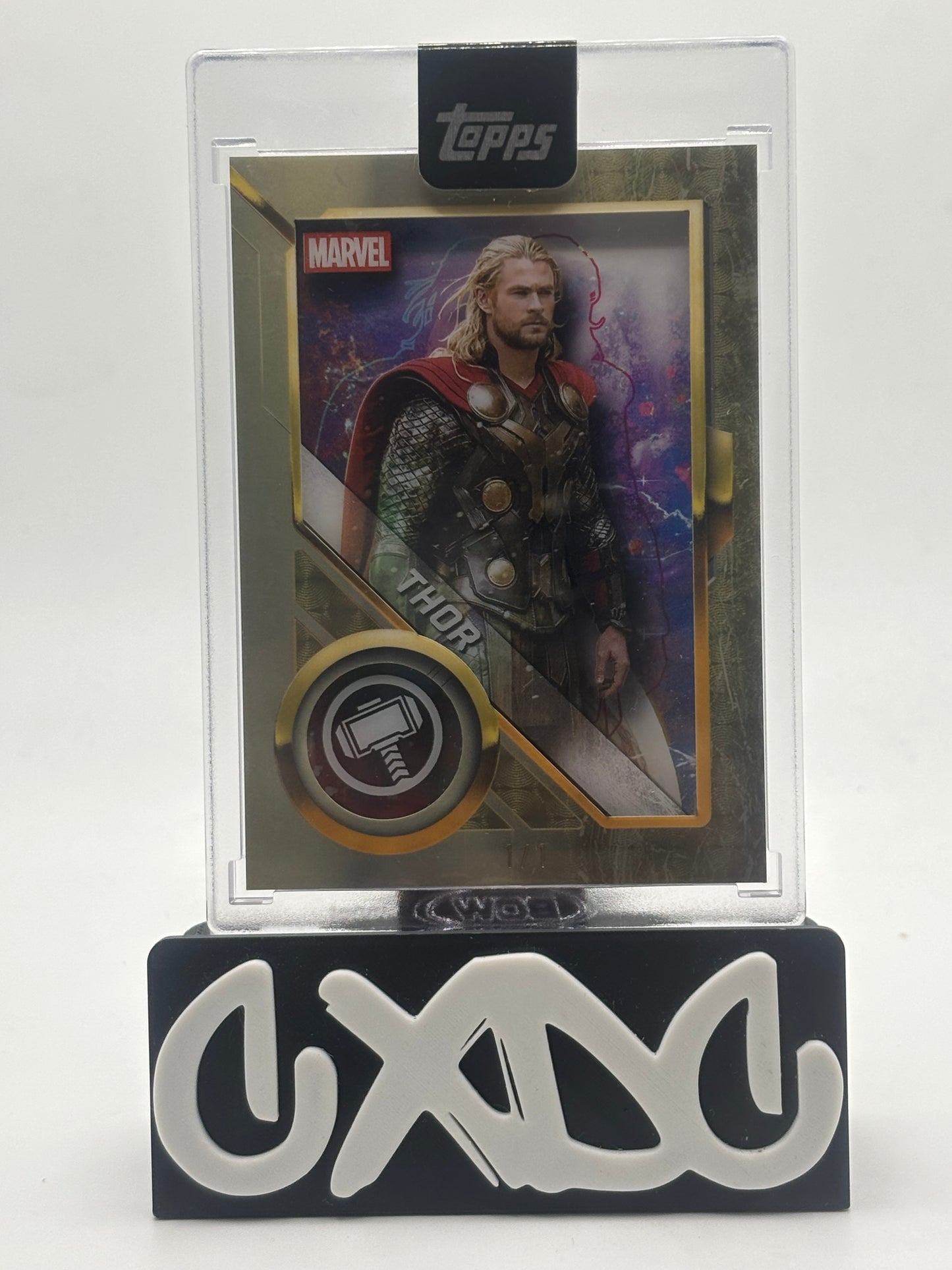 2025 Topps Marvel Studios Chrome Thor Superfractor Shadowbox Redemption Pair 1/1