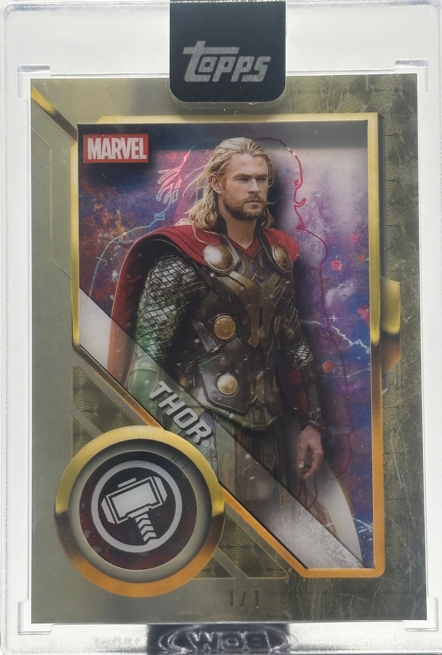 2025 Topps Marvel Studios Chrome Thor Superfractor Shadowbox Redemption Pair 1/1