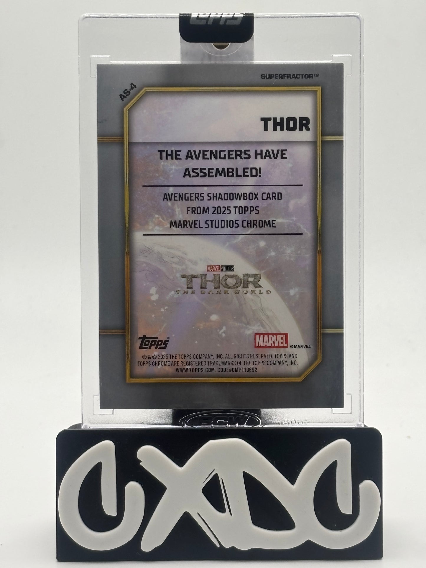 2025 Topps Marvel Studios Chrome Thor Superfractor Shadowbox Redemption Pair 1/1