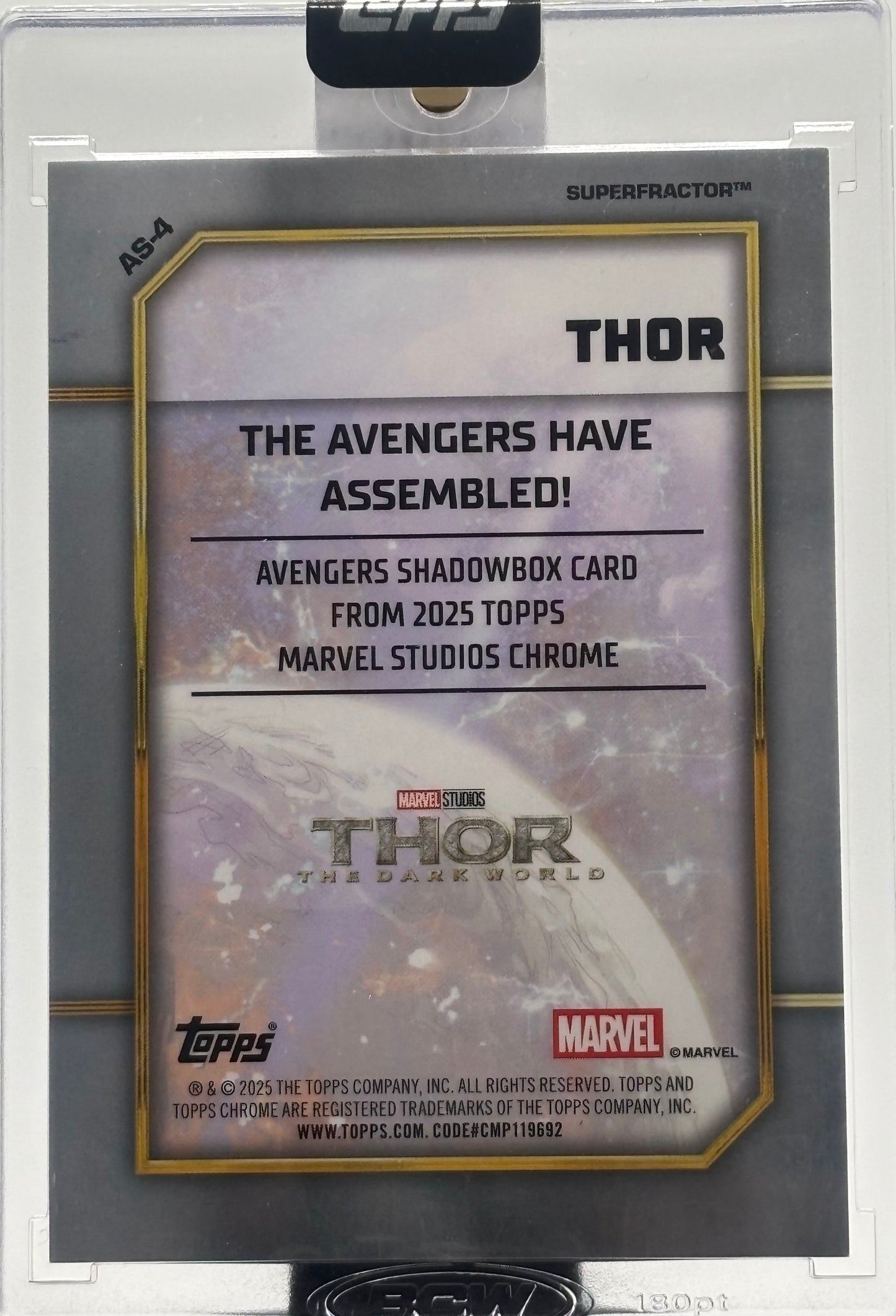 2025 Topps Marvel Studios Chrome Thor Superfractor Shadowbox Redemption Pair 1/1