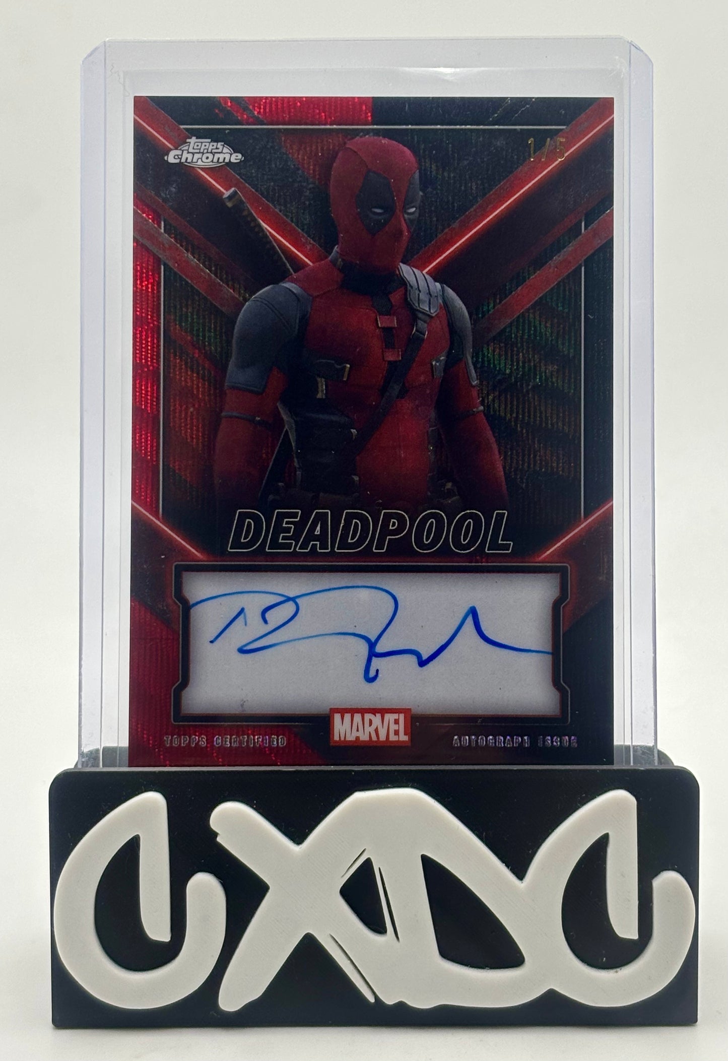2025 Topps Chrome Deadpool Ryan Reynolds Autograph Red Parallel 1/5